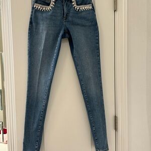 INC International Concepts Embellished Skinny Jeans. SZ 25.